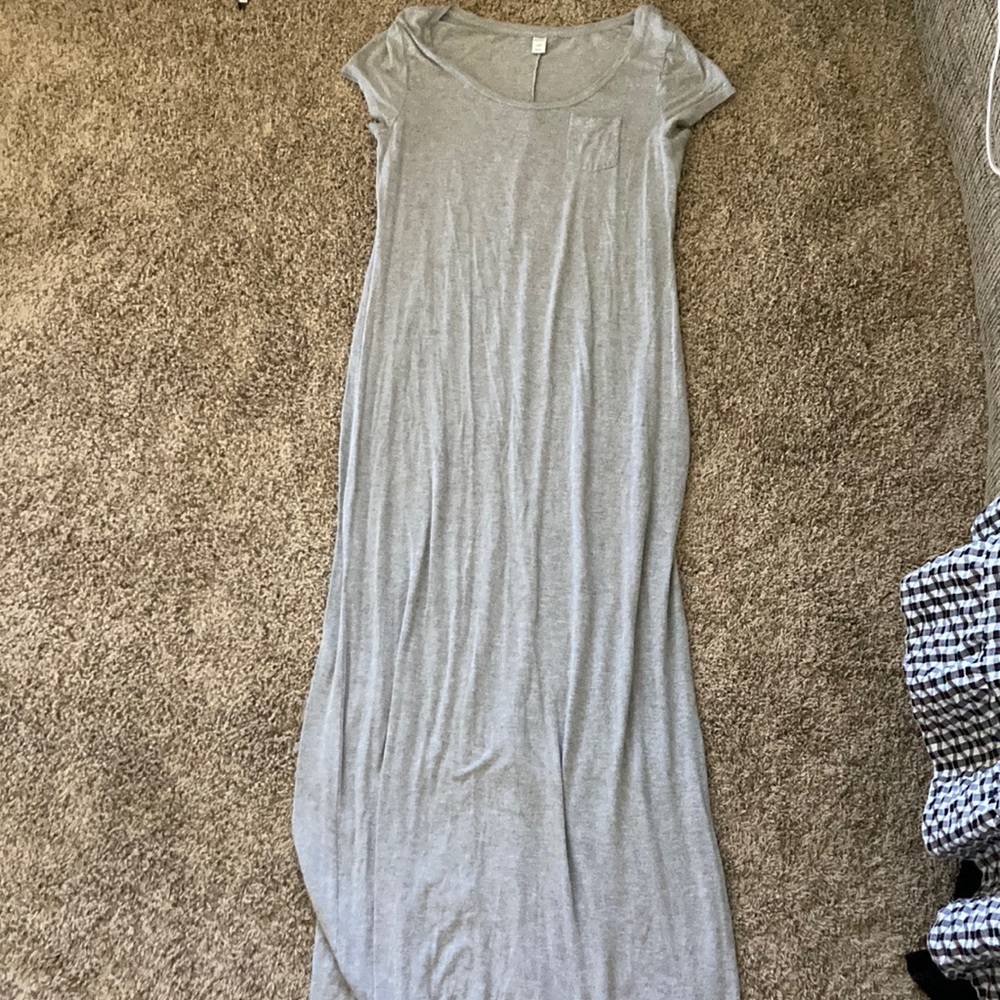 Old Navy Heather Gray Maxi Dress with Pocket
